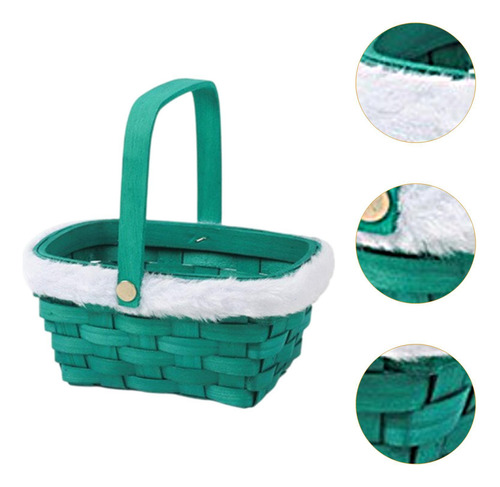 Cesta De Regalo De Navidad, Cesta De Verde Con Embalaje