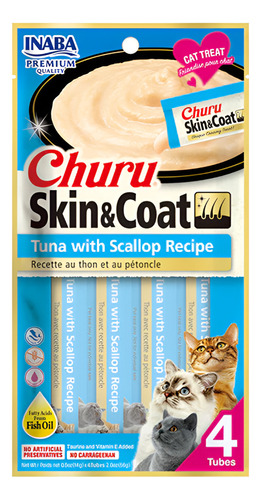 Churu Skin Sabor Tuna Scallop Para Gatos 4 Tubitos