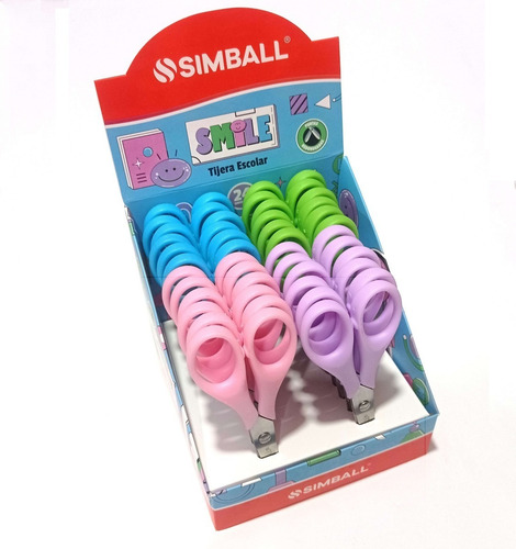 Tijera Escolar Simball Smile De 13cm Caja X 24 Unid