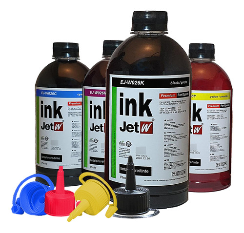 Refil 1250ml 4 Cor Tinta Compatível C/ Impressora Epson L495