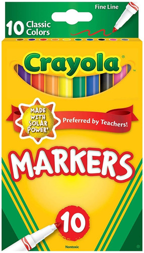 Marcadores  Markers 10 Colores Crayola Linea Fina Lapices