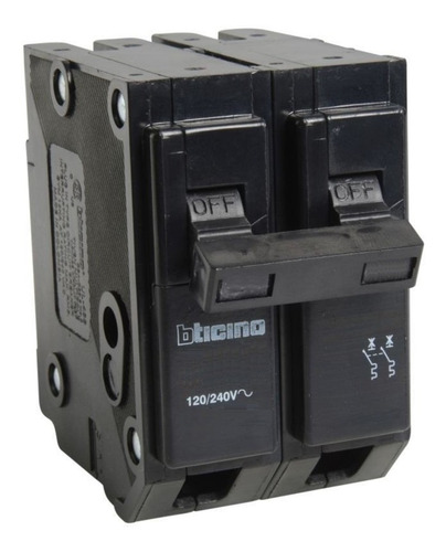 Imagen 1 de 2 de Breaker 2x20 Embutir Bticino 8902/20