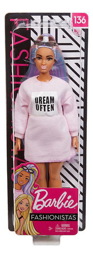 Muñeca Barbie Fashionistas #136 Con Pelo Largo Arcoíris