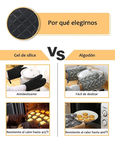 X Guantes Cocina Antideslizantes Silicona Resistente Al