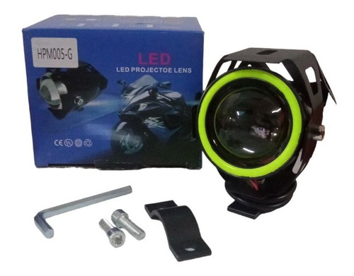 Faro Led U7 Exploradora Ojo De Angel Verde Moto