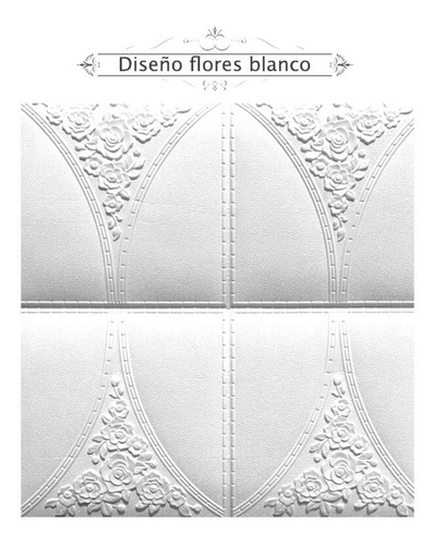 Imagen 1 de 5 de Tapiz 3d Diseño Flores Blanco En Existencia