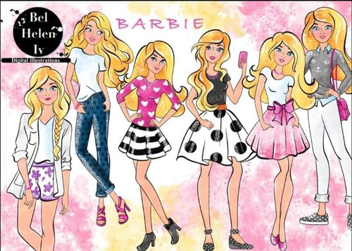 Barbie Clipart Y Papeles Digitales 