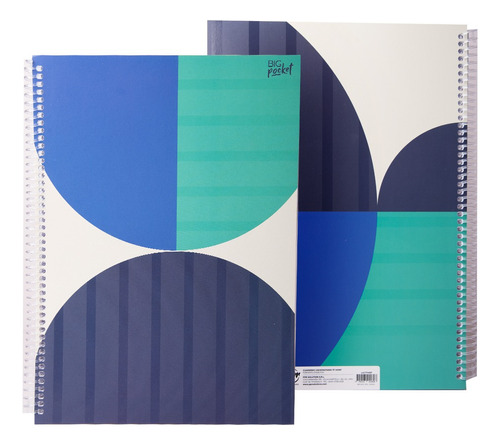 Cuaderno Tapa Flexible Formas Color Azul