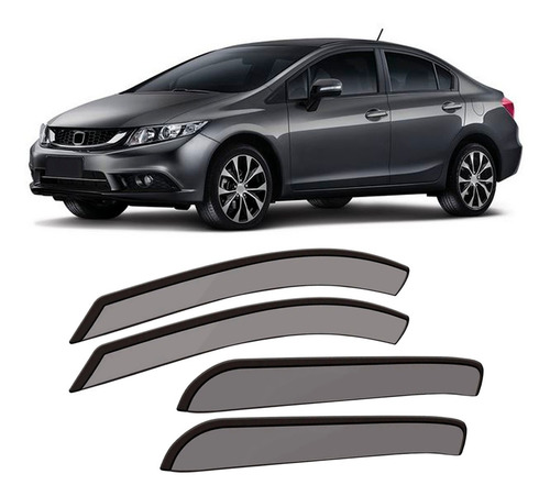 Calha Chuva Defletor Fumê Novo Civic 4p 2012 2013 2014 15 16