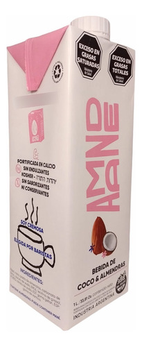 Leche De Coco Y Almendra Amande Sin Azucar 1 Lt Pack X 3 U