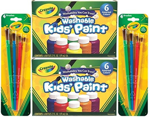 La Pintura Lavable Crayola Niños, 6 Colores Surtidos, 2 Onza