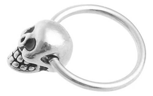 1 Par De Aretes De Aro Redondos De Calavera De Acero Inoxida