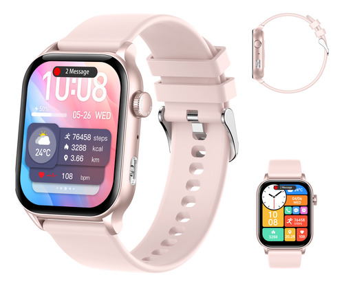Deiaao Kr86 1.95'' Compatible Ai Voice Assistant Smartwatch Ladies Ip67 Waterproof Bluetooth Talk Smartwatch Rosa