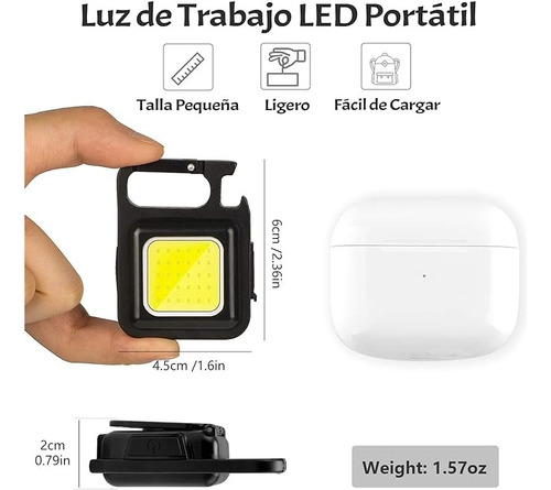 10 Piezas Linterna Lampara Recargable Led De Lampara Llavero