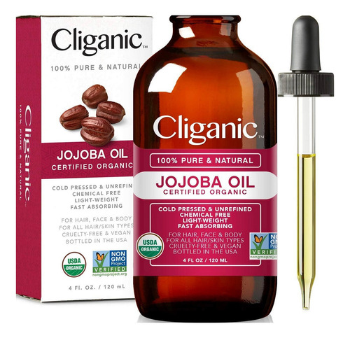 Cliganic Jojoba Oil 100% Pure & Natural 4oz 120ml