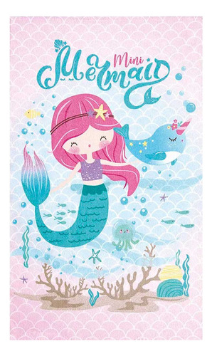 Toalha De Banho Infantil Felpuda Dohler Sereia Mini Mermaid