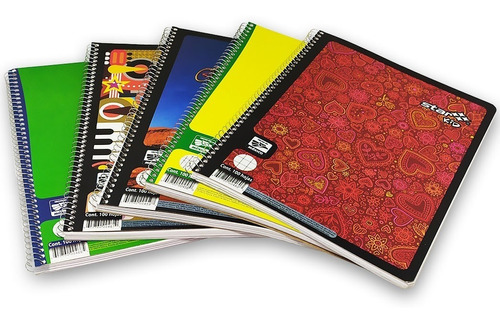 Cuaderno Profesional Star Kid Cuadro 7 Mm Espiral 100 H 5pzs