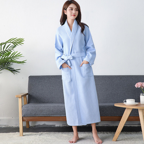 Bata De Baño Robe Waffle Para Mujer, Algodón, Agua