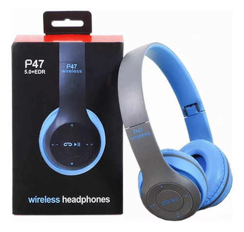 Audífonos gamer inalámbricos 5.0+EDR P47 azul