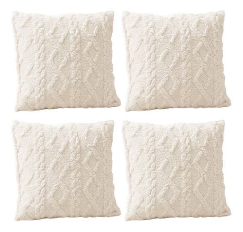Fundas para cojíns bohemio decorativas 45x45cm de 4 piezas de color blanco