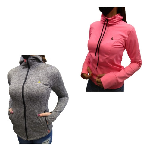 Campera Lycra Deportiva Mujer Capucha Gs+ Buzo Lycra (fu)