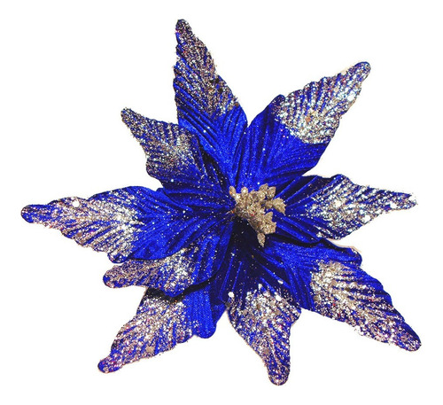 Flor 25cm Azul Arbol De Navidad Adornos Decoracion X4u