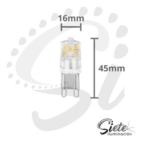 Imagen 2 de 4 de Lámpara Bipin Led G9 3,5w Cálida Fría