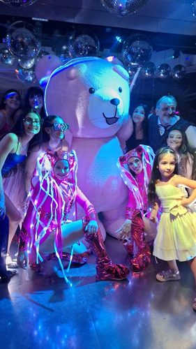 Oso Gigante Show Bailarinas Pink Bresh Fiestas 15 Teens