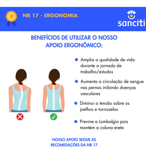 Kit 6 Apoio Ergonômico P/os Pés Ajuste Postura Nr17 Cromado