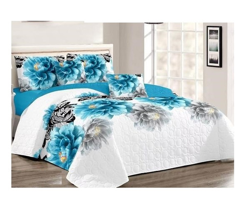 Cobertor De Verano Quilt Cubrecama Reversible 2 Plazas Cs1