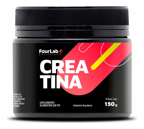 Creatina Monohidratada Pote 150 Gramas Fourlab Sabor Natural
