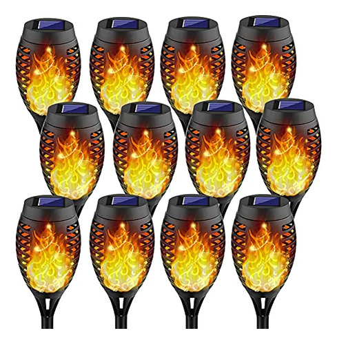 Kurifier 12pack Solar Torch Light With Flickering Flame, Sol