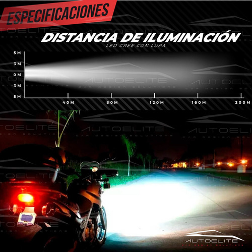 2 Faros Lupa Led Cree Moto Universal Ojo Ángel Estrobo U7