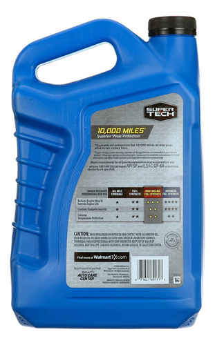 Aceite De Motor Sintético Super Tech 10w-30 Importado, 5 Qt
