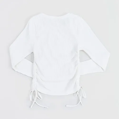 Polera Niña Teen M/l Rib Amarras Blanco Corona