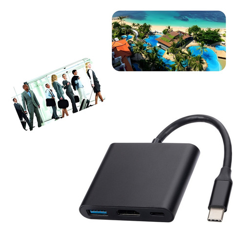 Negro Dock Hub Portátil Para Nintendo Switch Usb3.0 Tv Hdmi