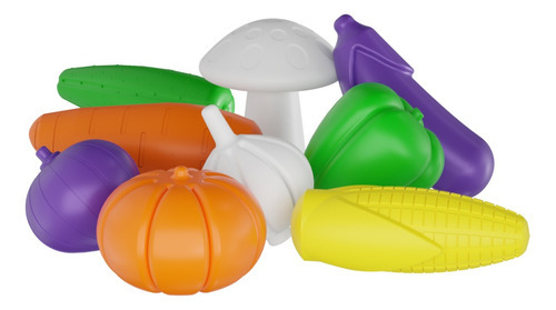 Comidinha De Brinquedo Legumes Infantil Kit Cozinha 9 Peças Cor Colorido