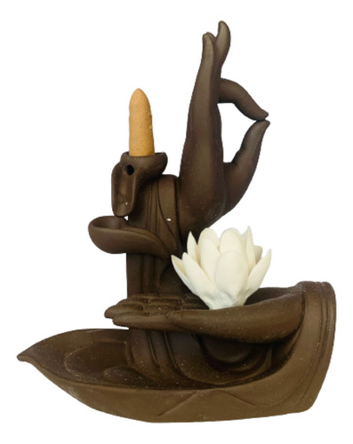 Porta Incienso Cascada Lotus Meditation + 10 Inciensos 