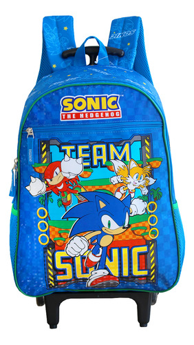 Mochila Rodas Sonic Team Tails Knuckles E Lancheira Infantil