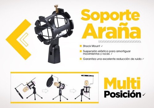 Soporte Tripode Microfono De Mesa Con Antipop Soporte Elefir