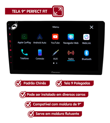 Multimídia 9 Pioneer Dmh-ap6650bt Android Auto E Carplay