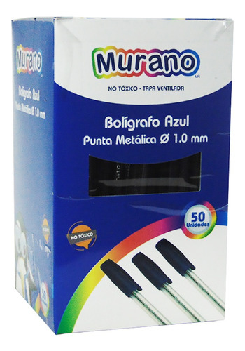 Lapiz Pasta Punta Media Azul Caja 50 Unidades Murano
