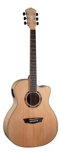 Violão acústico Washburn Apprentice AG40CE para destros natural brilhante