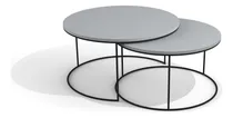 Comprar Set Circular 2 Mesas Ratonas Redondas Nido Melamina Acero
