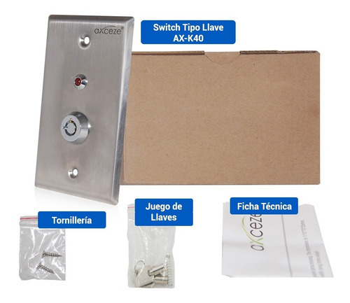 Switch Tipo Llave Ax-k40 Axceze Tipo Seguridad On/off Color Gris