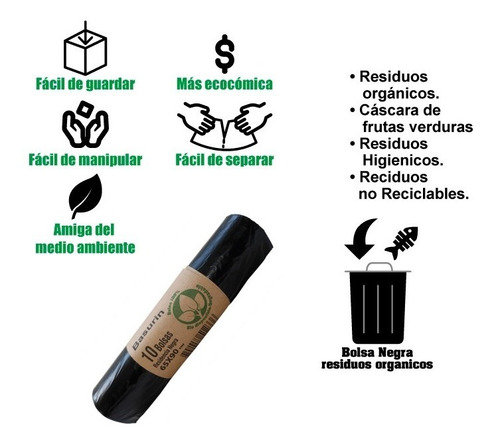 Bolsas De Basura Por 10und Grandes Biodegradables