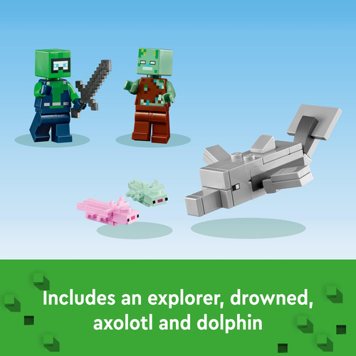 Conjunto De Brinquedos De Construção Lego Minecraft The Axol