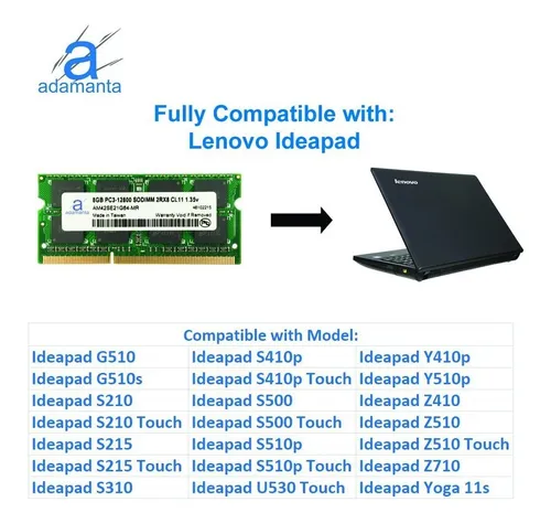 Memoria Ram 8gb Ddr3 1600mhz Pc3l-12800 Sodimm Adamanta