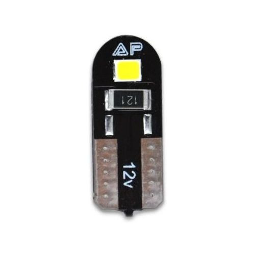 Lampada Led T10 0,4w 12v 2 Leds Canbus Branca Esmagada Caixa
