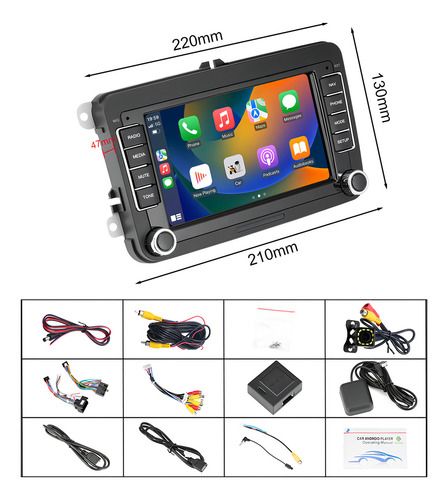 Centro Multimedia Gearelec K927 Jr8 Android Auto Y Apple Carplay De 7 Pulgadas